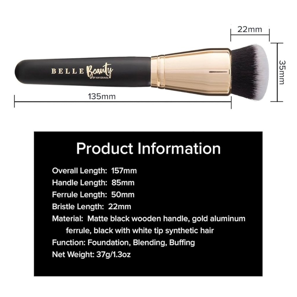 Belle Beauty Hydrabelle Full Coverage Foundation with Luxe Foundation Brush - Picture 3 of 11